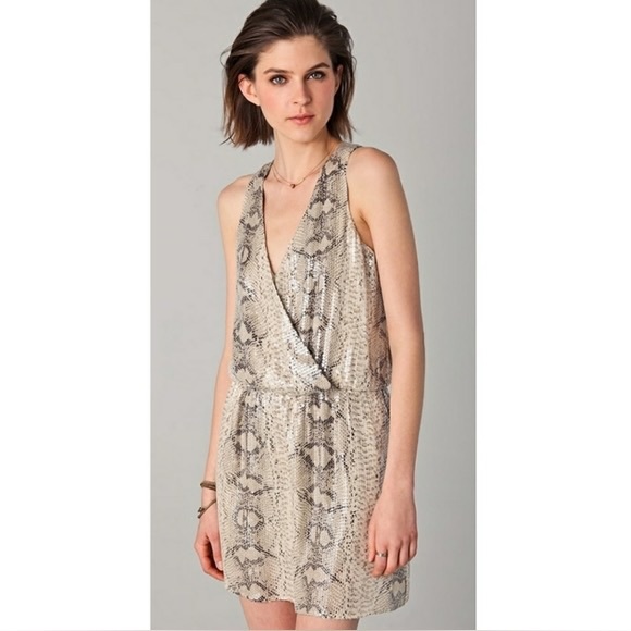 Parker Sequin Python Print Shift Dress - Picture 13 of 14